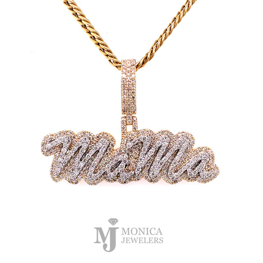 10k Yellow gold/white gold 2.50ctw custom Diamond name plate