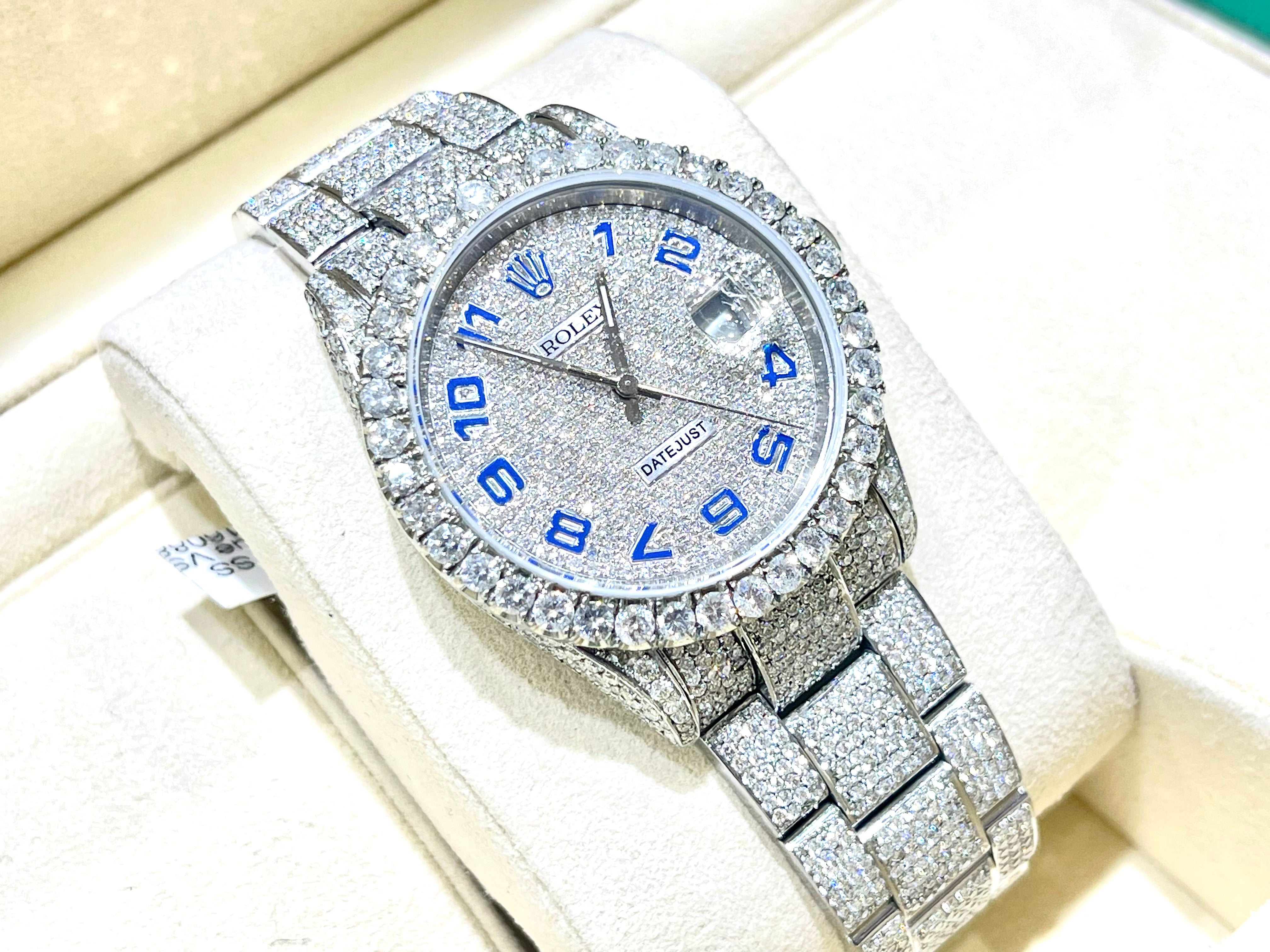 Iced out rolex discount with arabic numerals