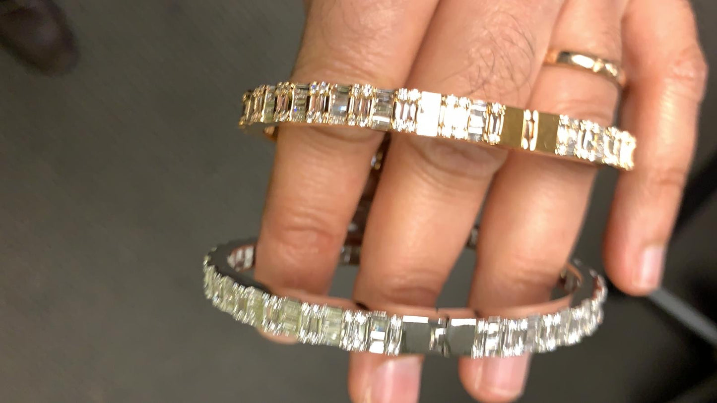 10k diamond baguette bracelet 7.50 carats