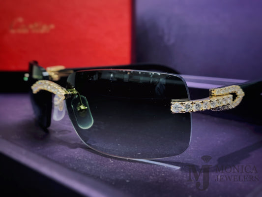 Cartier 5 carat Diamond Sunglasses Black Horn