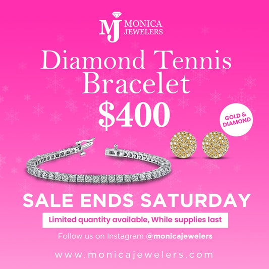 Diamond bracelet and earrings