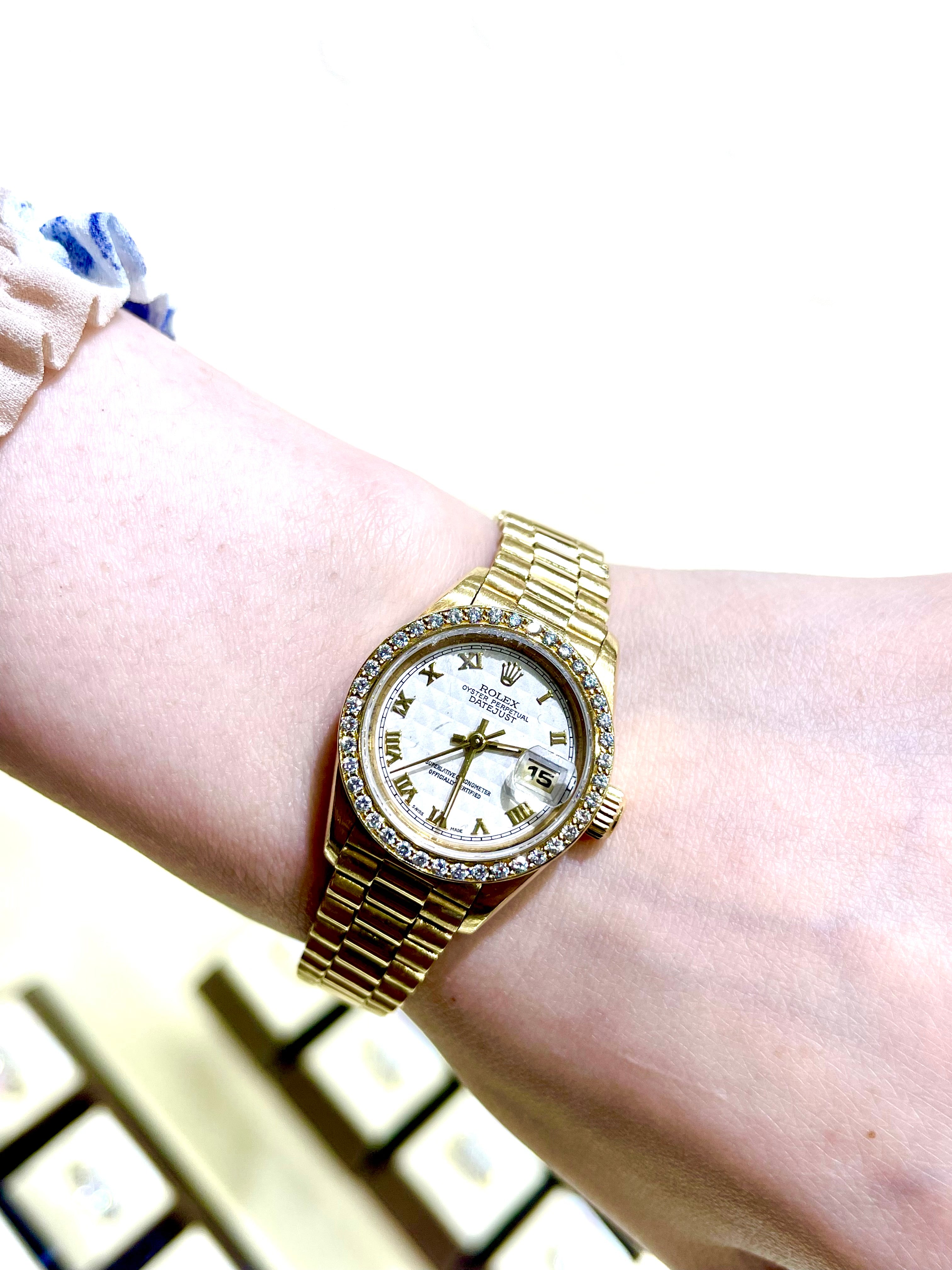 Rolex 69178 Ladies President 18k size 26mm Diamond Bezel Diamond