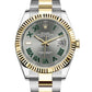 Rolex Datejust 18k/SS 41mm Wimbledon Slate Dial Oyster  Bracelet Men's Watch 126333