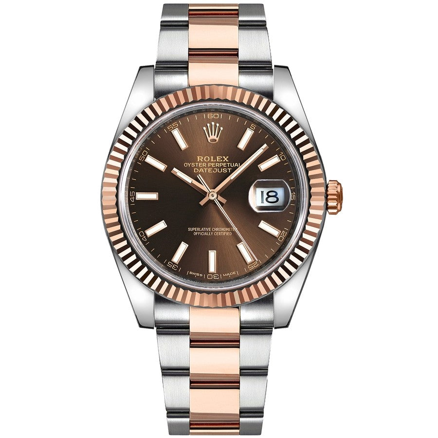 Rolex 126331 Datejust II 18k Rose gold Stainless Steel 41mm chocolate Dial