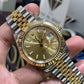 Rolex Datejust 18k/SS 41mm Champagne Stick Dial Jubilee Bracelet Men's Watch 126333