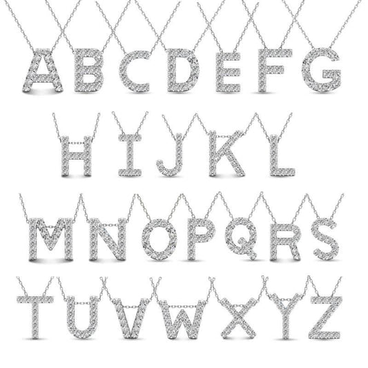 14k Yellow Gold diamond Initial pendant with adjustable chain