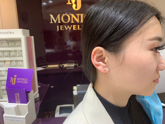 18k Yellow Gold 1/2Carat Round Diamond Earrings