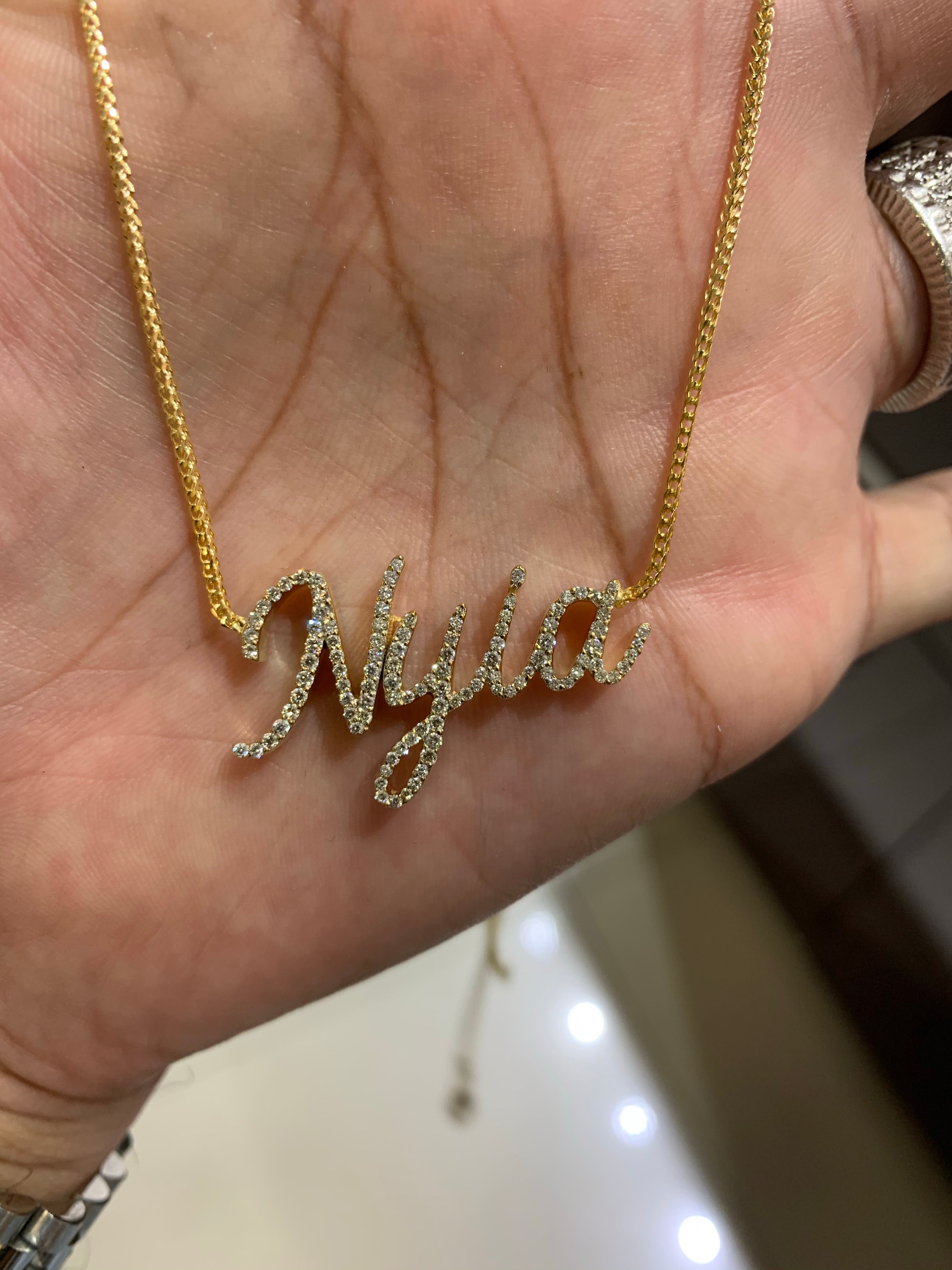 Custom gold 2025 diamond necklace