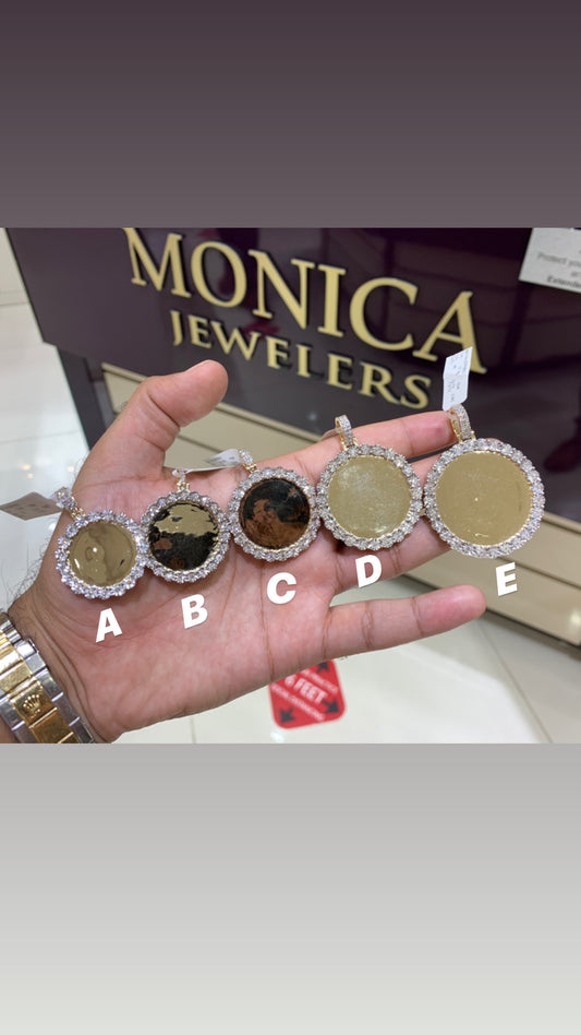 10k Yellow Gold diamond Memory pendant