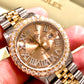 16013 18k/Stainless steel Jubilee with Gold Roman Numeral Diamond dial 3ctw