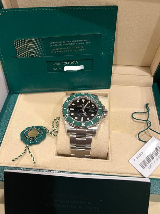 Rolex 126610LV Stainless Steel Submariner Starbucks Kermit 41mm Green Ceramic