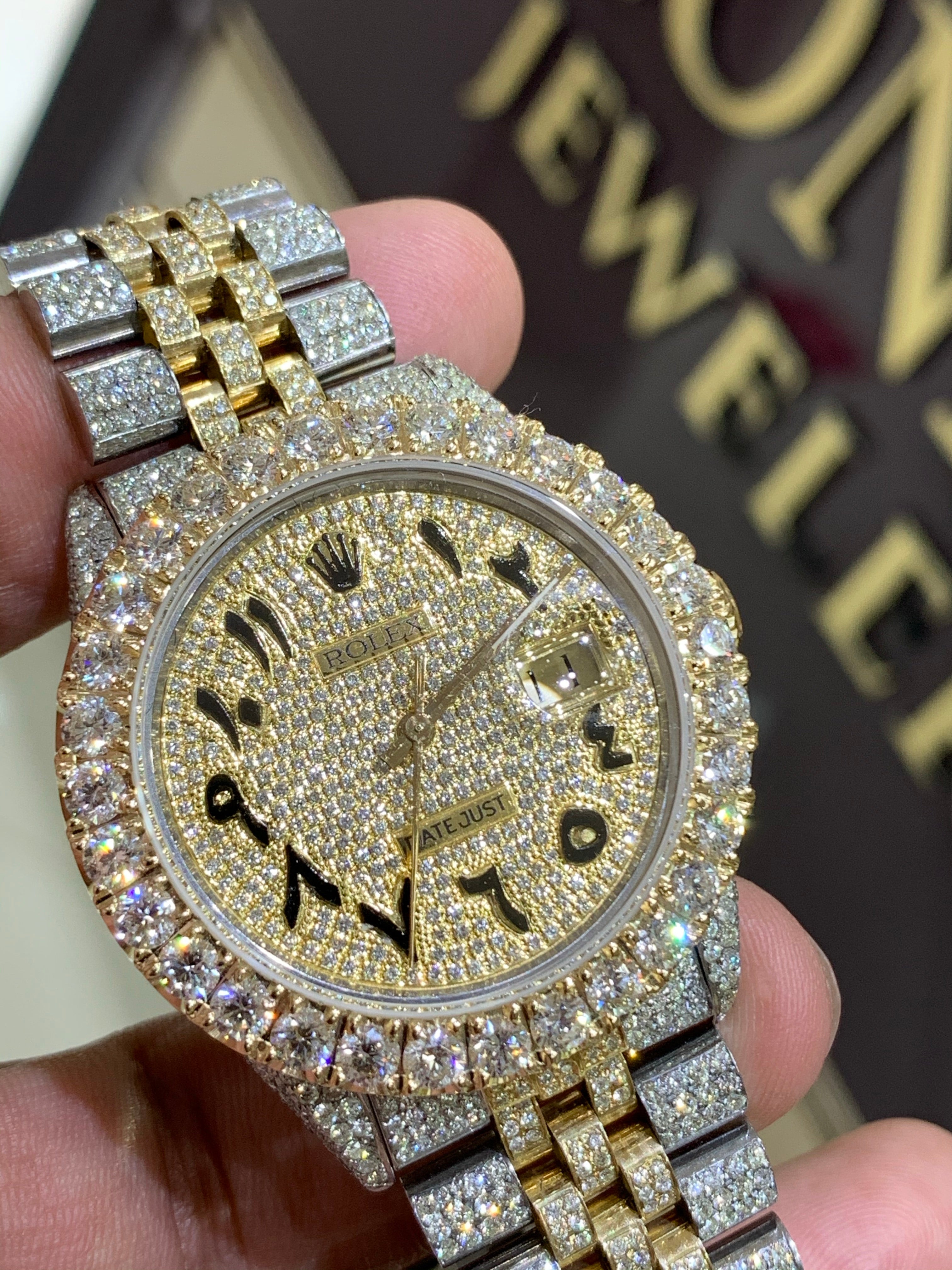 Iced out 2025 gold rolex