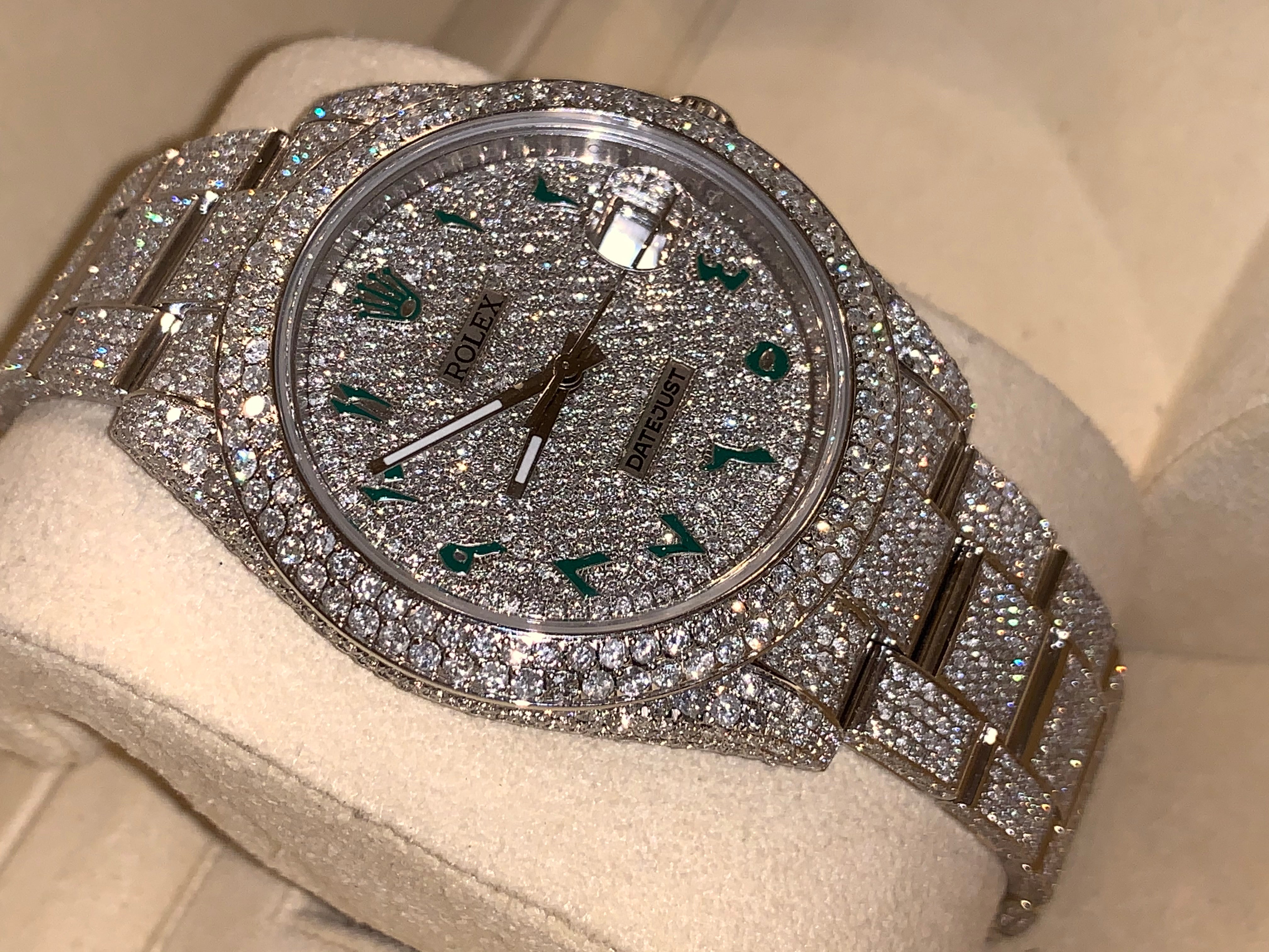 Rolex arabic dial outlet iced out