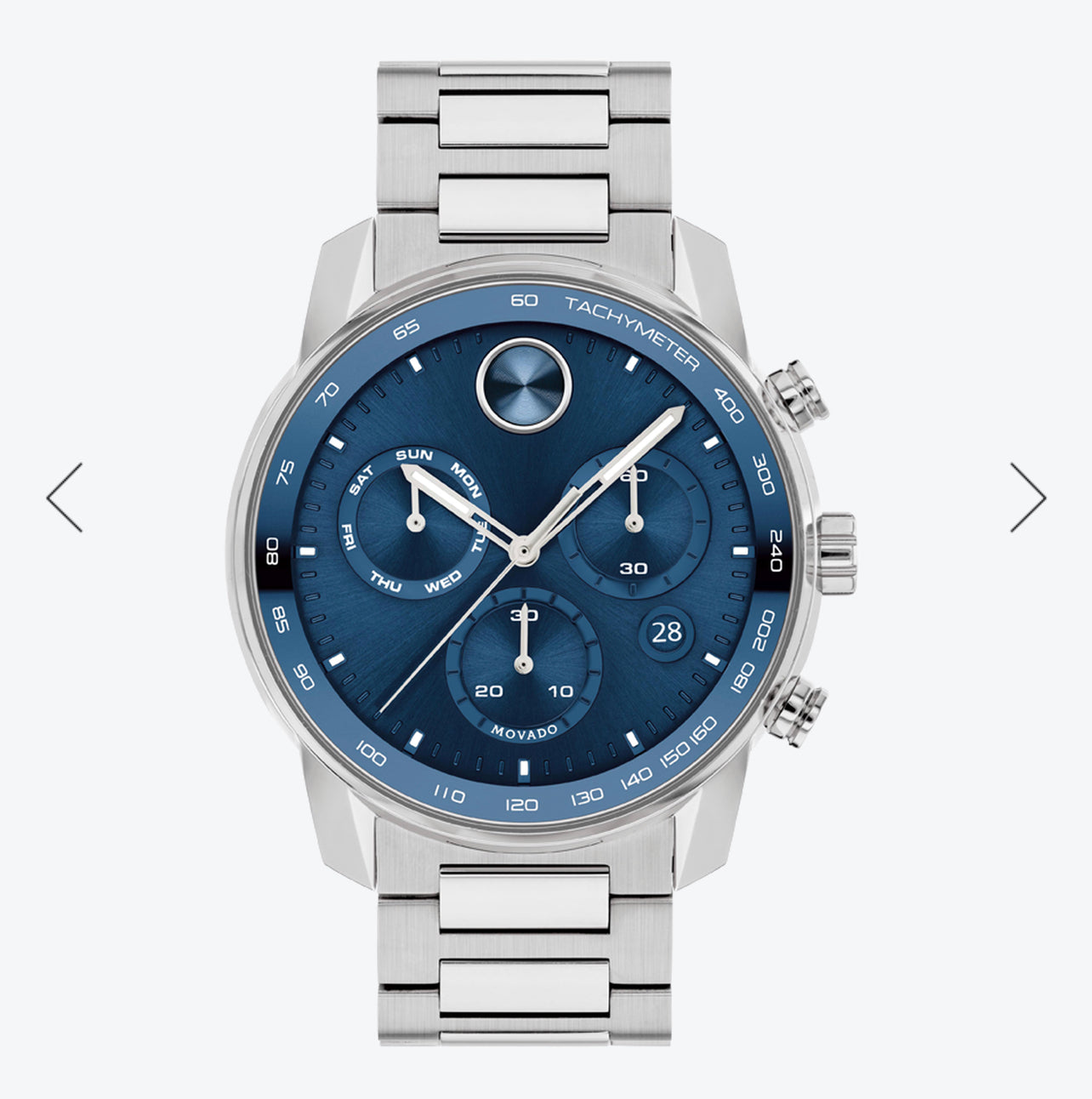 Movado Bold Verso Blue dial Stainless Steel Band 3600740 44mm