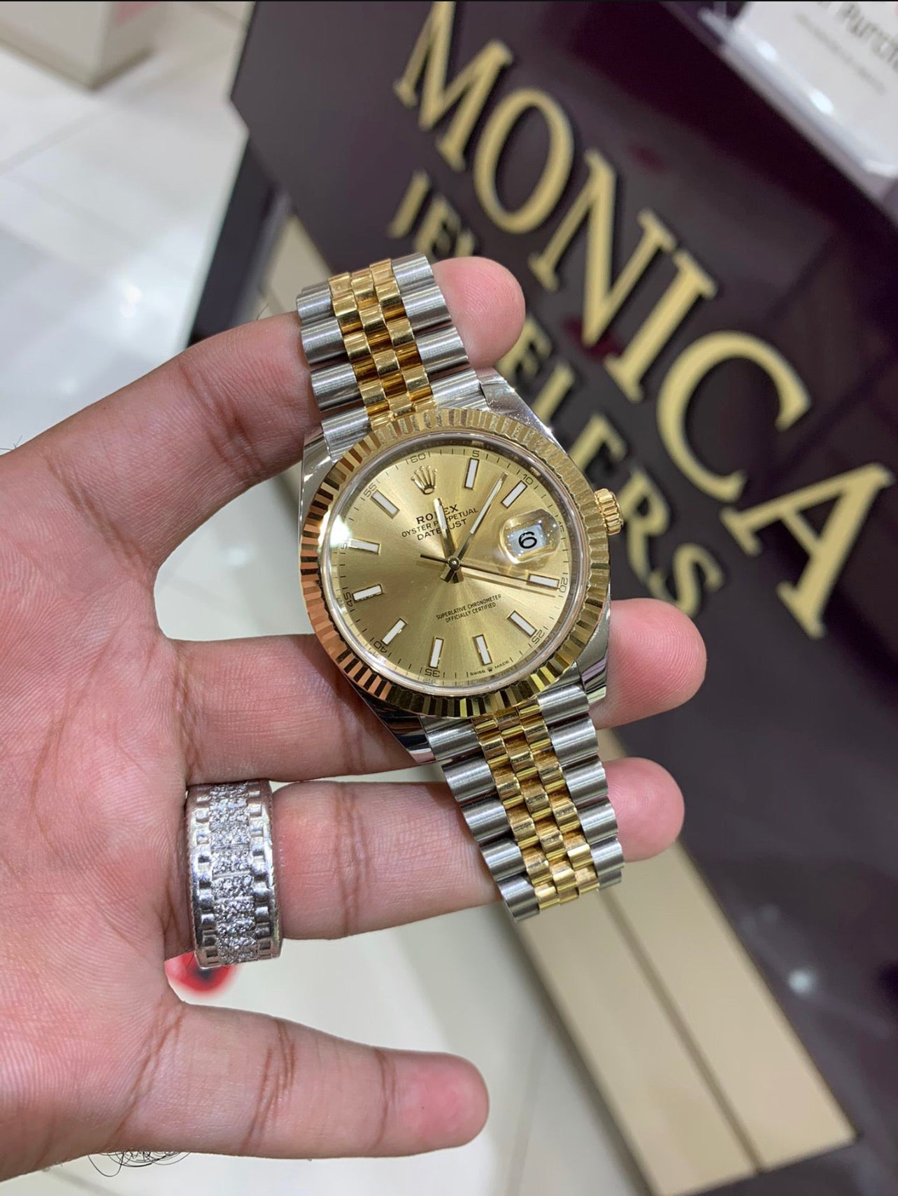 Rolex Datejust 126233 Golden Palm Motif Dial Index Dial Jubilee Bracelet  Watch - Luxury Watches USA
