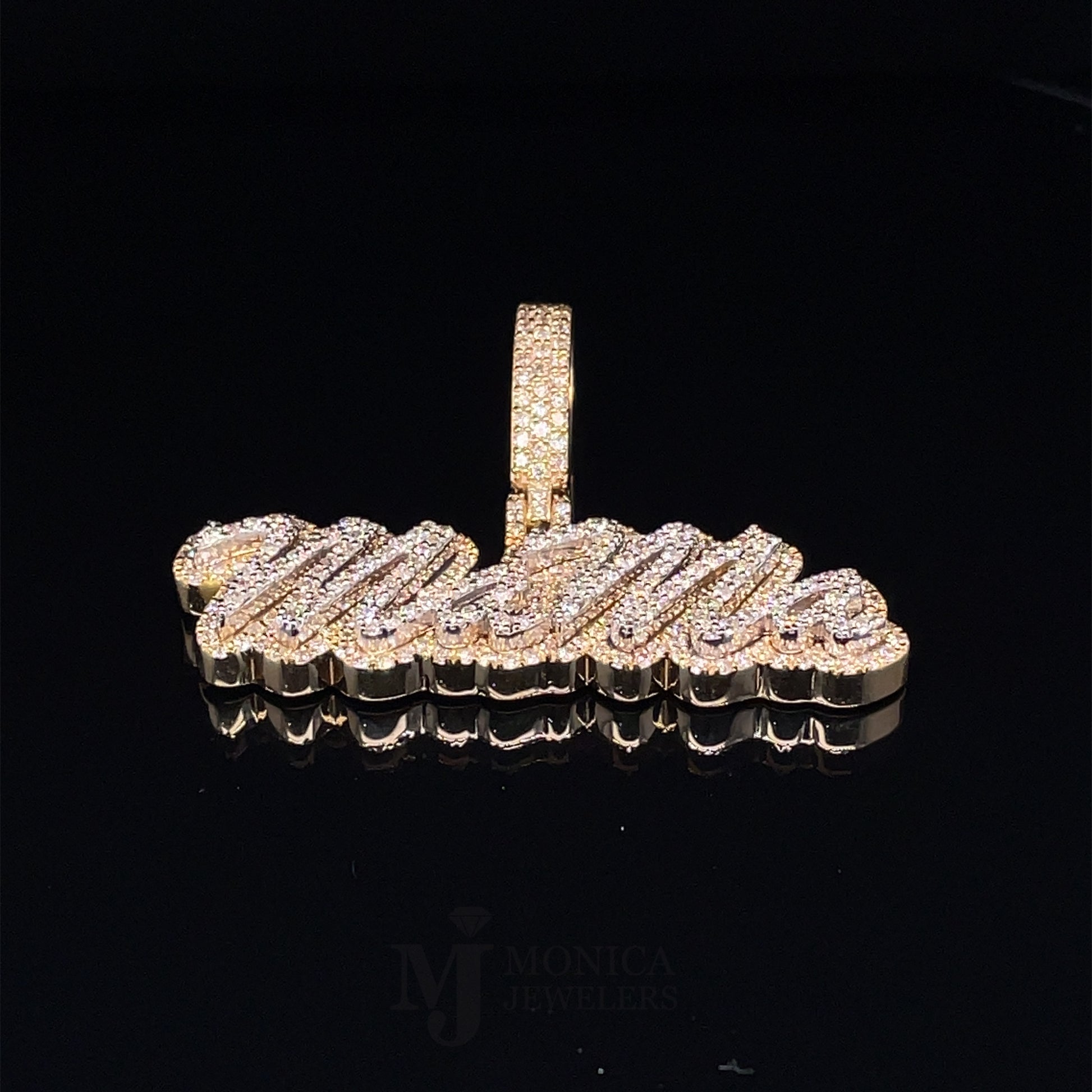 10k Yellow gold/white gold custom Diamond name plate