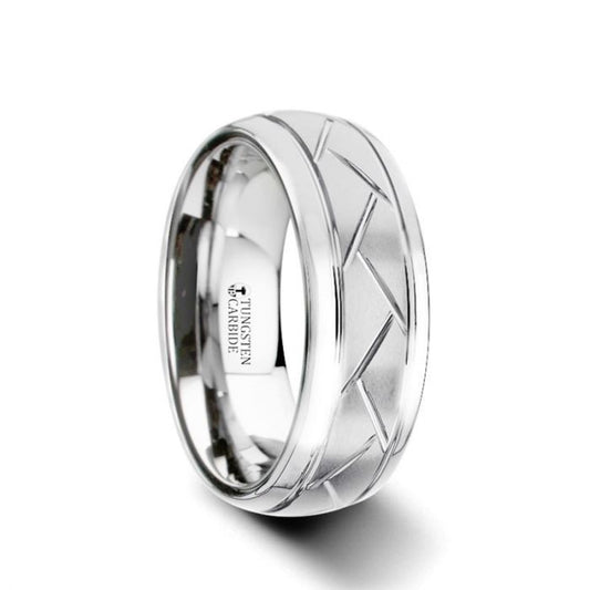 Tungsten Carbide 8mm Brushed wedding band OCT