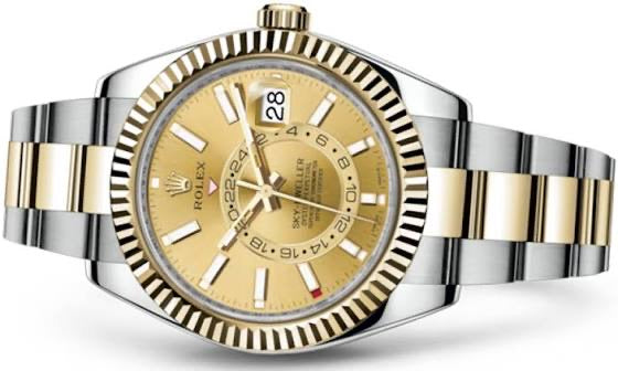 Rolex sky dweller two tone clearance champagne