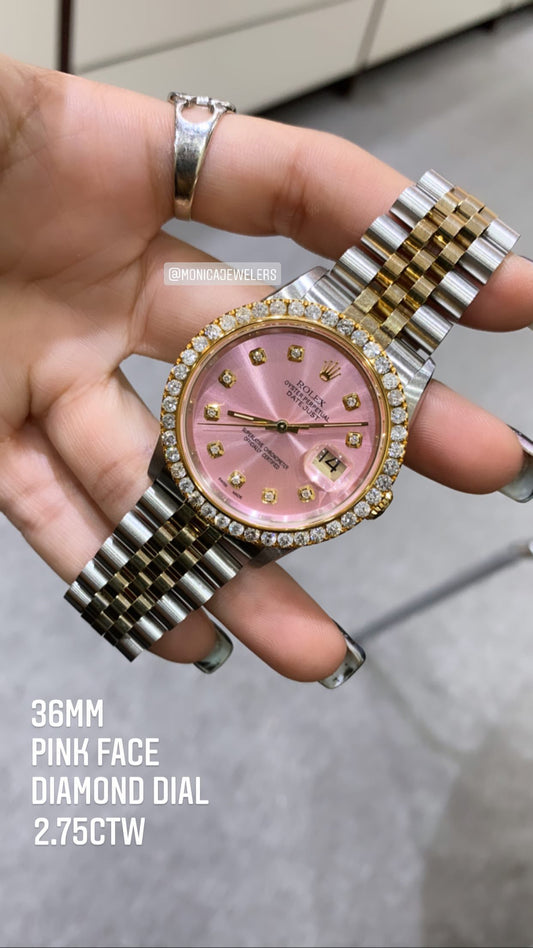 Rolex Pink Datejust Two-Tone Jubilee with Diamond dial 2.75ctw