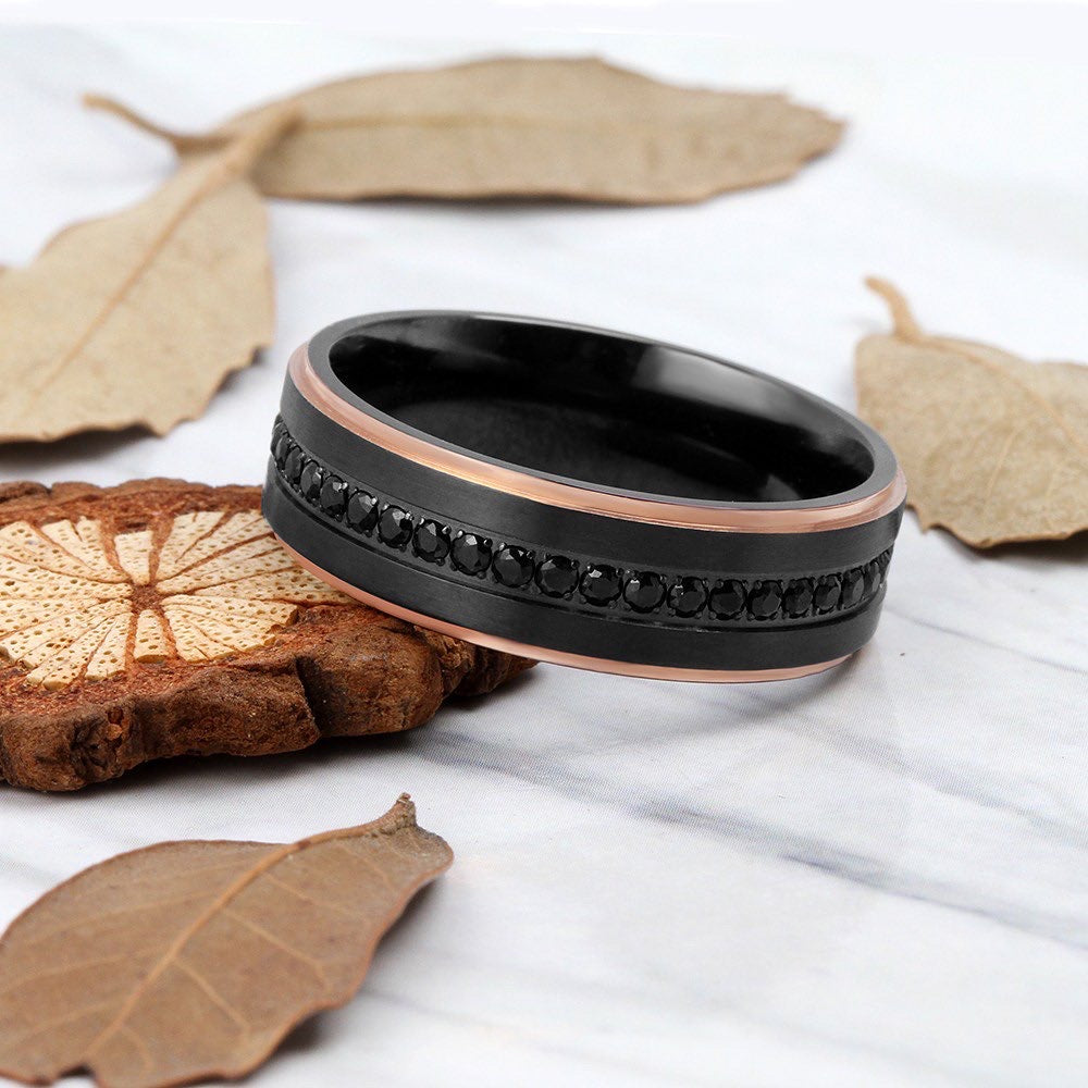 Black titanium sapphire ring clearance