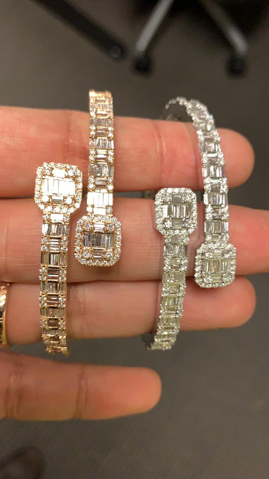 10k diamond baguette bracelet 7.50 carats