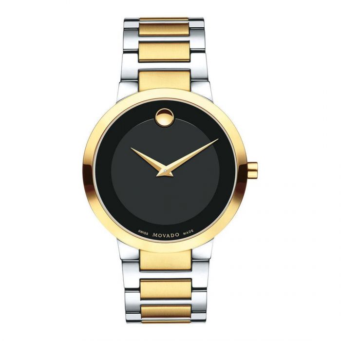 Movado Modern Classic Men's Two-Tone 39.2mm Gold Pvd Finish 0607120