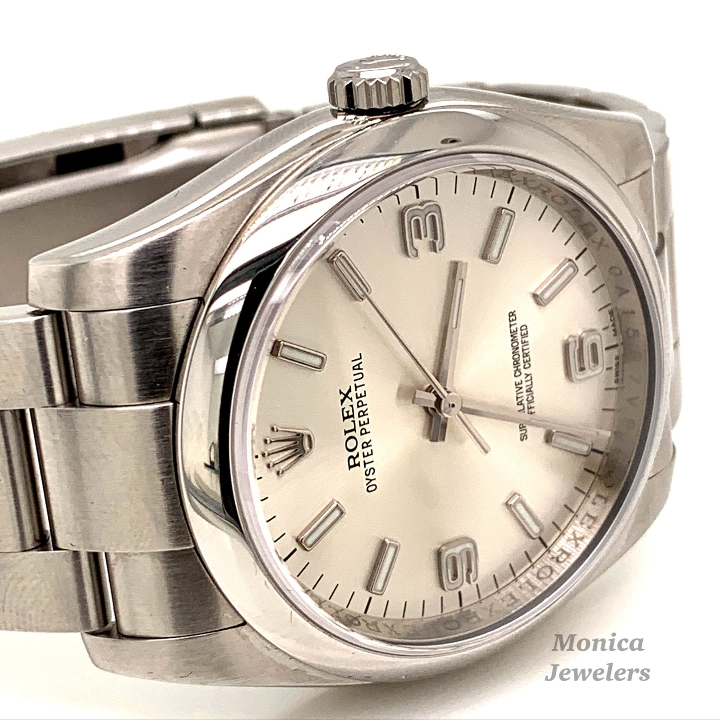 Rolex 116000 Stainless Steel 36mm Silver Arabic stick dial with smooth bezel