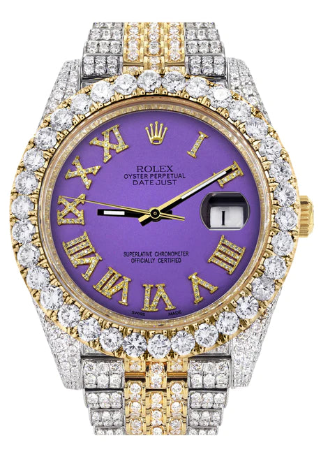 Rolex 36mm iced out Yellow gold/ Stainless steel Jubilee with Iced out –  Monica Jewelers