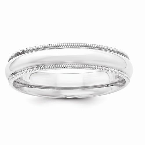 Sterling Silver 5mm Milgrain Comfort Fit Band - AydinsJewelry