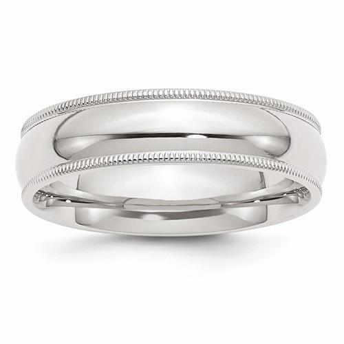 Sterling Silver 6mm Milgrain Comfort Fit Band - AydinsJewelry