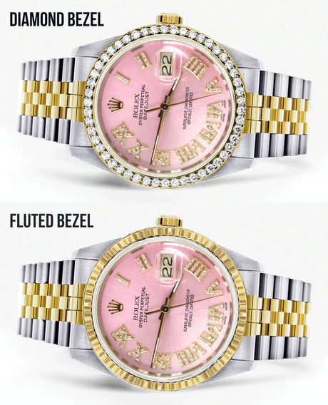 Womens Rolex Datejust Watch 16233 | 36Mm | Pink Roman Dial | Jubilee Band