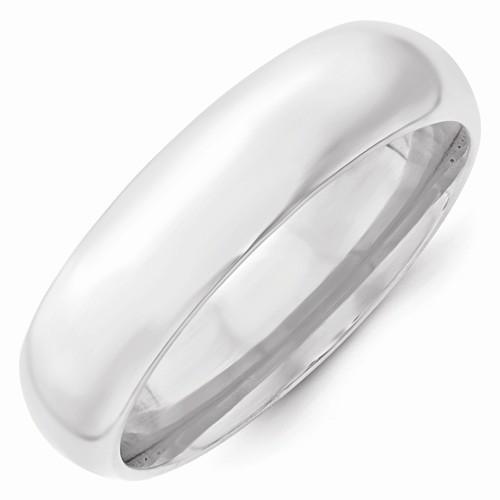 14k White Gold 6mm Standard Comfort Fit Band - AydinsJewelry