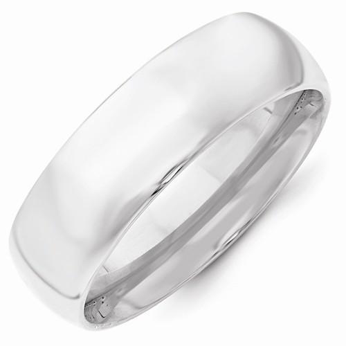 14k White Gold 7mm Standard Comfort Fit Band - AydinsJewelry