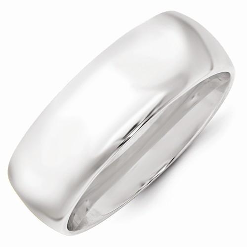 14k White Gold 8mm Standard Comfort Fit Band - AydinsJewelry