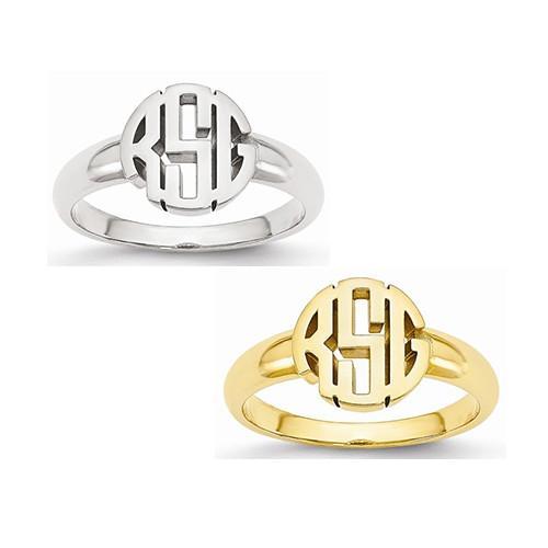 Circle Monogram Signet Ring - AydinsJewelry