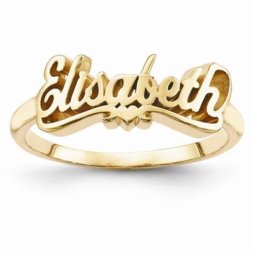 Heart Casted Name Ring - AydinsJewelry